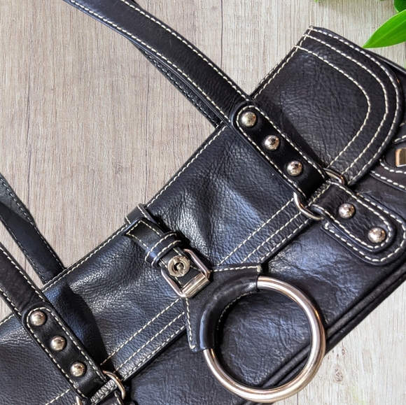 Free Browns Shoes Classic Black Leather Purse - Picture 5 of 6